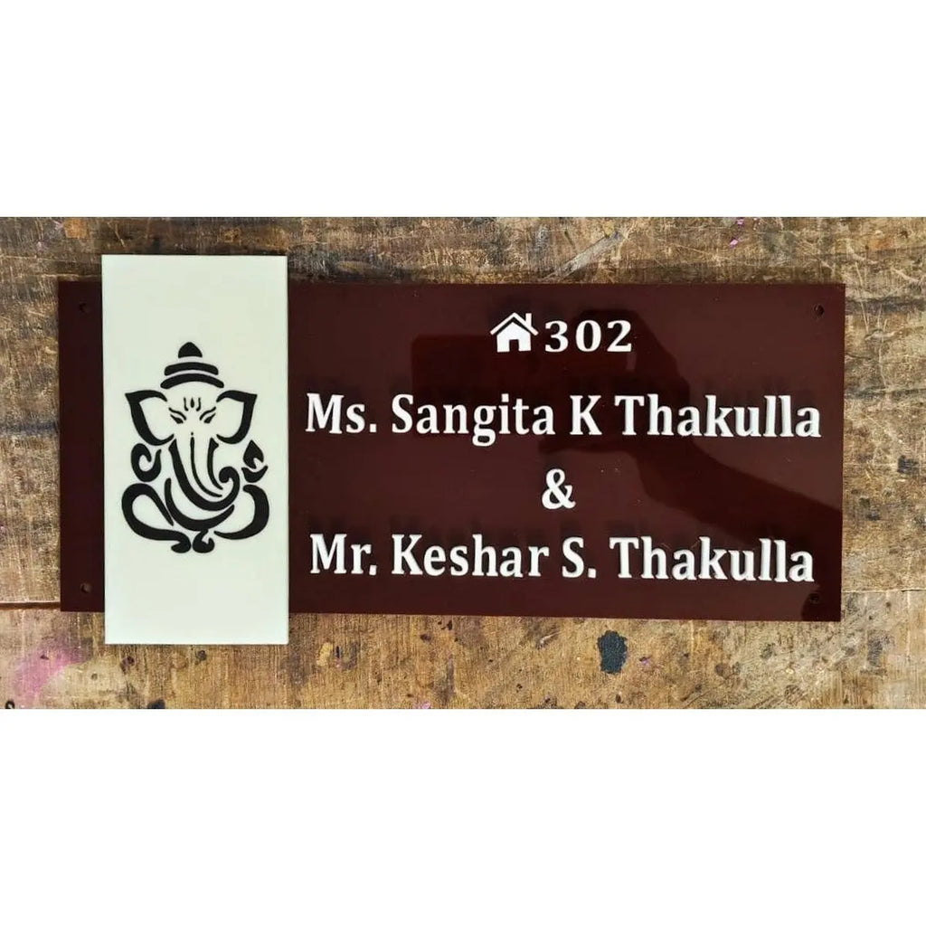 Acrylic Laser Cut Name Plate for Home - Harshita Craft