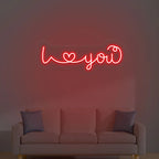 I Love You LED Neon Sign | Romantic Neon Light for Bedroom, Wall & Room Decor - Harshita Craft