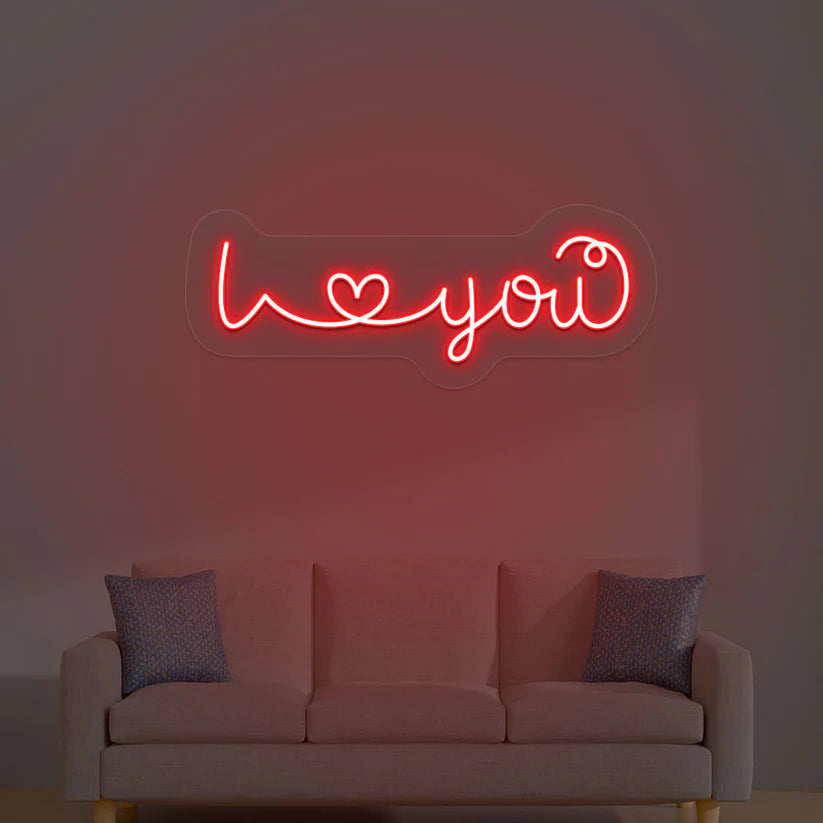 I Love You LED Neon Sign | Romantic Neon Light for Bedroom, Wall & Room Decor