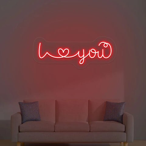 I Love You LED Neon Sign | Romantic Neon Light for Bedroom, Wall & Room Decor