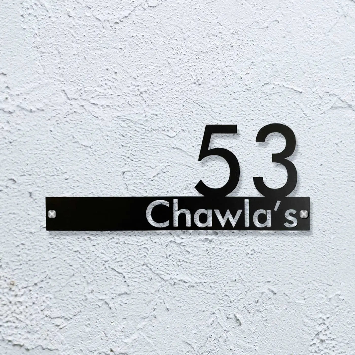 Personalized Waterproof Metal Name Plate for Home – Laser Cut Mild Steel Design - Harshita Craft