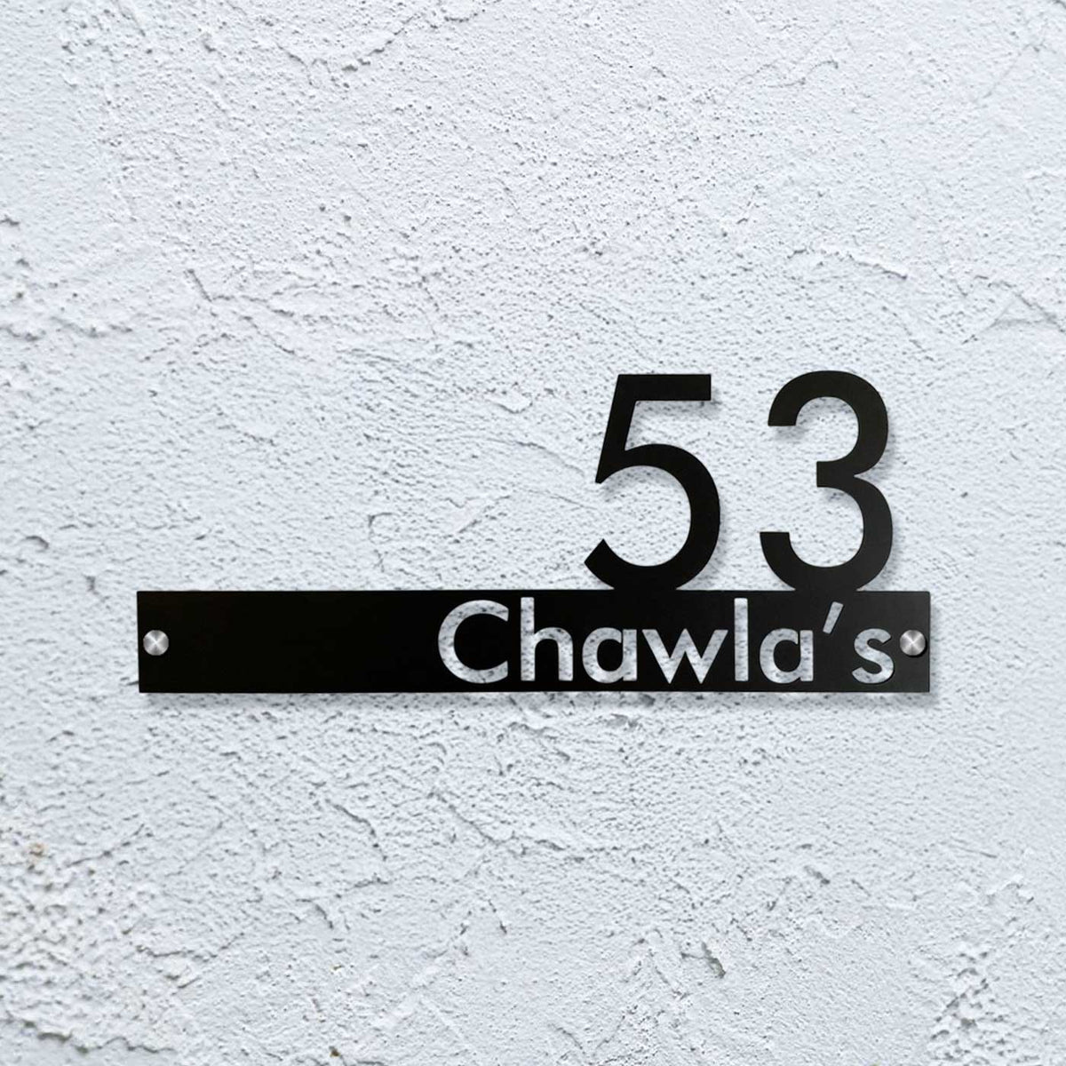 Personalized Waterproof Metal Name Plate for Home – Laser Cut Mild Steel Design