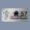Personalized Ganesha Stainless Steel Metal Name Plate for Home | Custom House Design - Harshita Craft