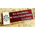 Ganesha Design Acrylic Name Plate for Home | White Embossed Acrylic Name Plate - Harshita Craft