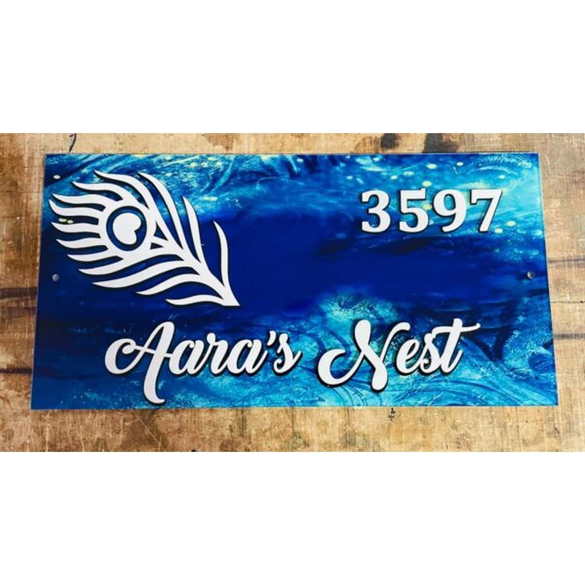 Beautiful Multicolor Printed Acrylic Embossed Letters Name Plate for Home - Harshita Craft