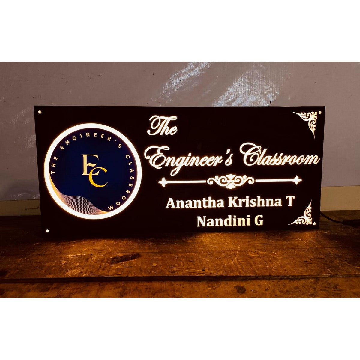 Multicolour Logo Acrylic LED Name Plate