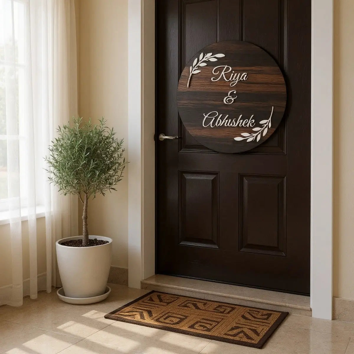 ACP Acrylic Name Plate for Home Entrance | Custom Fancy Acrylic Name Plate Design - Harshita Craft