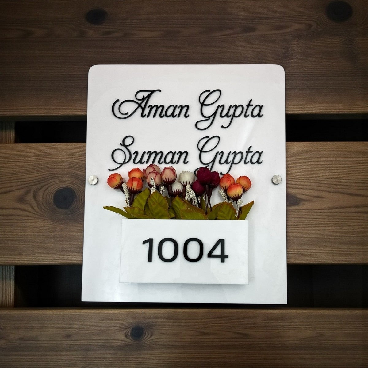  White Acrylic Planter Name Plate 