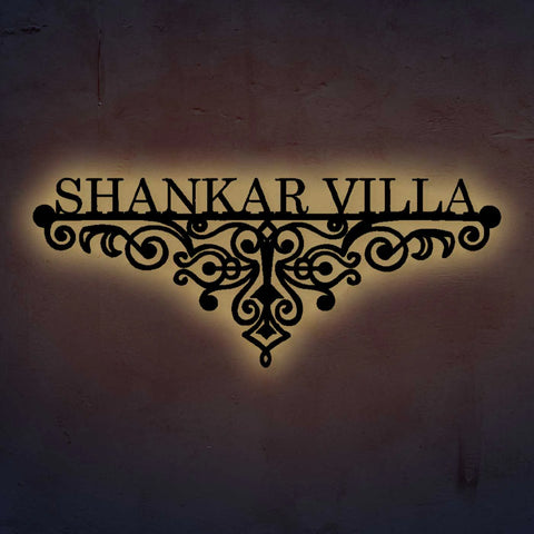 Personalized Metal Name Plate for Home – Weatherproof Mild Steel Name Plate for Villa & House Entrance