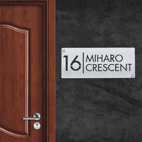 Personalized Stainless Steel Metal Name Plate for Home – Weatherproof Laser Cut Design