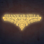 Personalized Metal Name Plate for Home – Weatherproof Mild Steel Name Plate for Villa & House Entrance - Harshita Craft