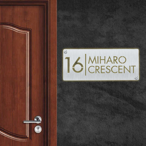 Personalized Stainless Steel Metal Name Plate for Home – Weatherproof Laser Cut Design