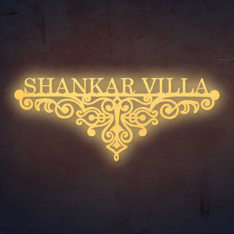 Personalized Metal Name Plate for Home – Weatherproof Mild Steel Name Plate for Villa & House Entrance