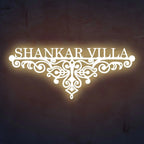Personalized Metal Name Plate for Home – Weatherproof Mild Steel Name Plate for Villa & House Entrance - Harshita Craft
