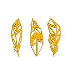 Yellow Leaf Design Metal Wall Art