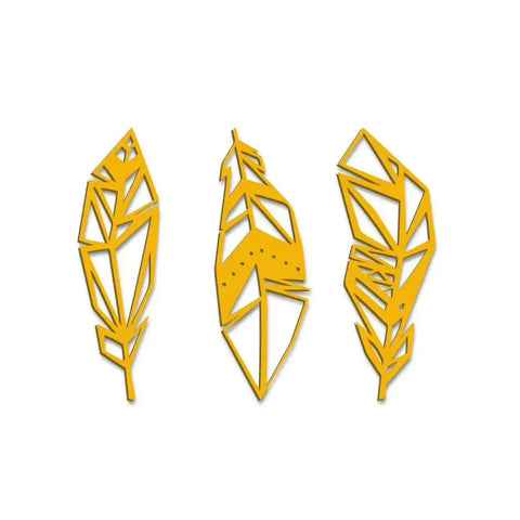 Yellow Leaf Design Metal Wall Art