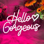 Hello Gorgeous Neon Light – LED Neon Light Board for Room & Bedroom - Harshita Craft