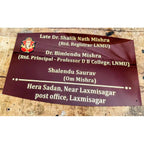 Golden Acrylic Name Plate for Home | Fancy Acrylic Name Plate Design - Harshita Craft