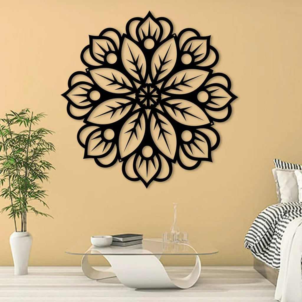 Floral Mandala Metal Wall Art