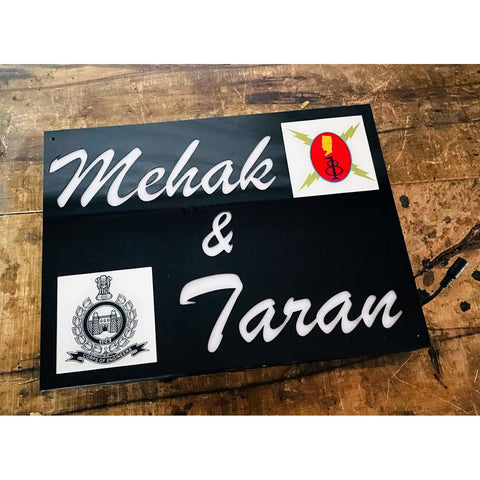 Warm White LED Acrylic Name Plate for Home