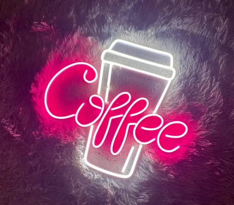 VYNES COFFEE Neon Light – LED Neon Light Board for Room, Café & Bar Decor - Harshita Craft