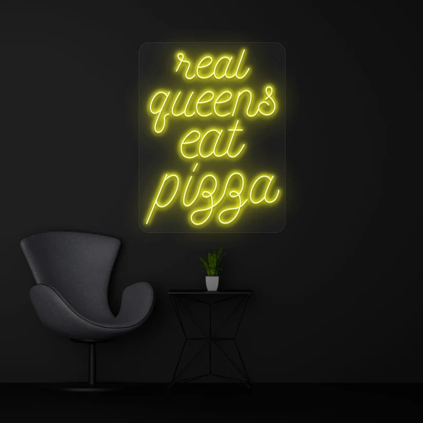 Real Queens Eat Pizza Neon Sign – LED Neon Light 