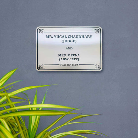 Personalized Waterproof Engraved Steel Name Plate for Home