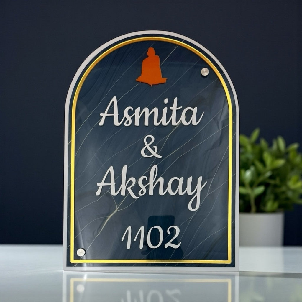 ACP-Based Blue Acrylic Name Plate 