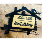Laser Cut Hut Design Acrylic Name Plate –