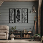 Tropical Foliage Trio Leaf Metal Wall Art 