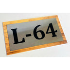Stainless Steel Acrylic Name Plate for Home | Wooden Texture Fancy Acrylic Name Plate Design - Harshita Craft