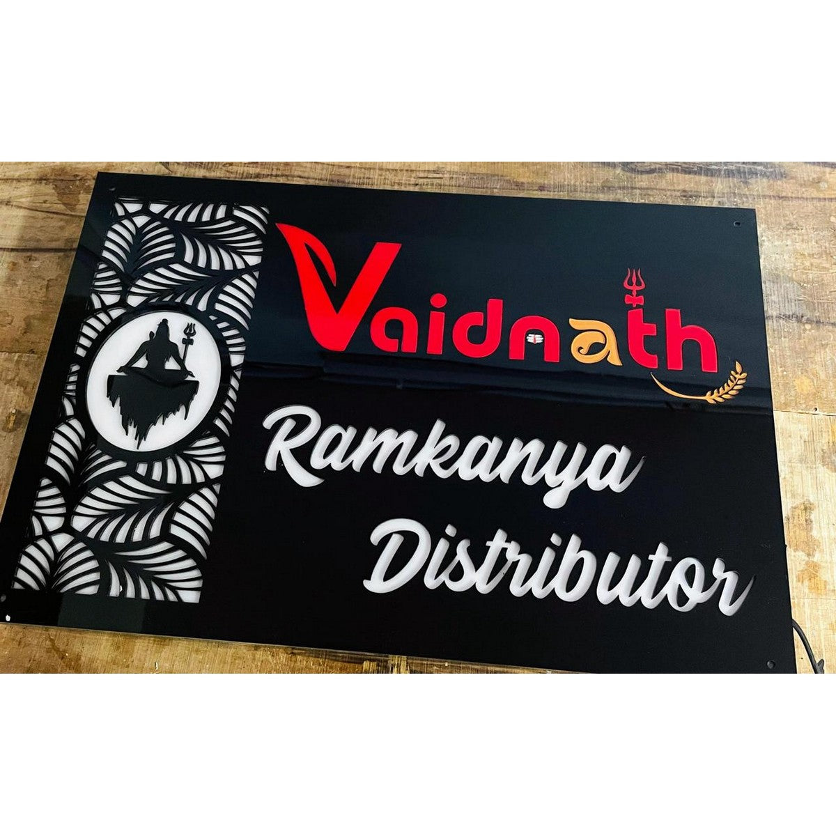 Company Acrylic Personalized LED Name Plate for Office
