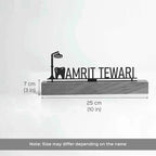 Personalized Minimal Desk Name Plate for Dentists – Metal & Wood - Harshita Craft