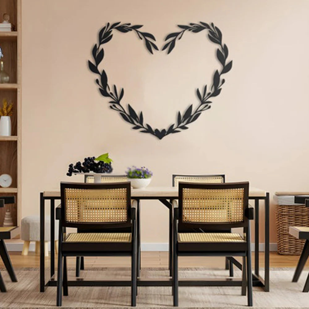Floral Heart Design Metal Wall Art