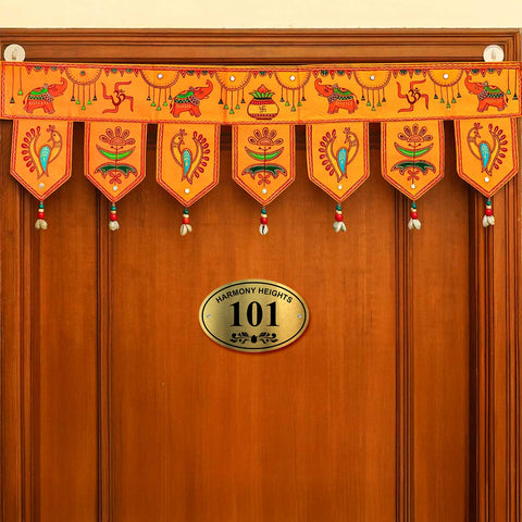 Personalized Oval Metal Name Plate for Home | Premium Stainless Steel Number Plate