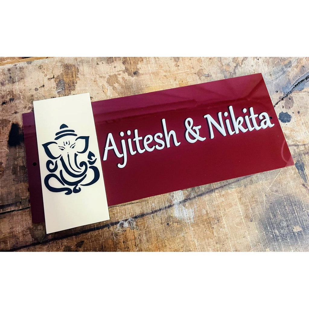 Acrylic 3D Embossed Letters Name Plate for Home | Modern Wall Design - Harshita Craft