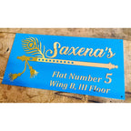 Blue & Gold Acrylic Personalized House Name Plate