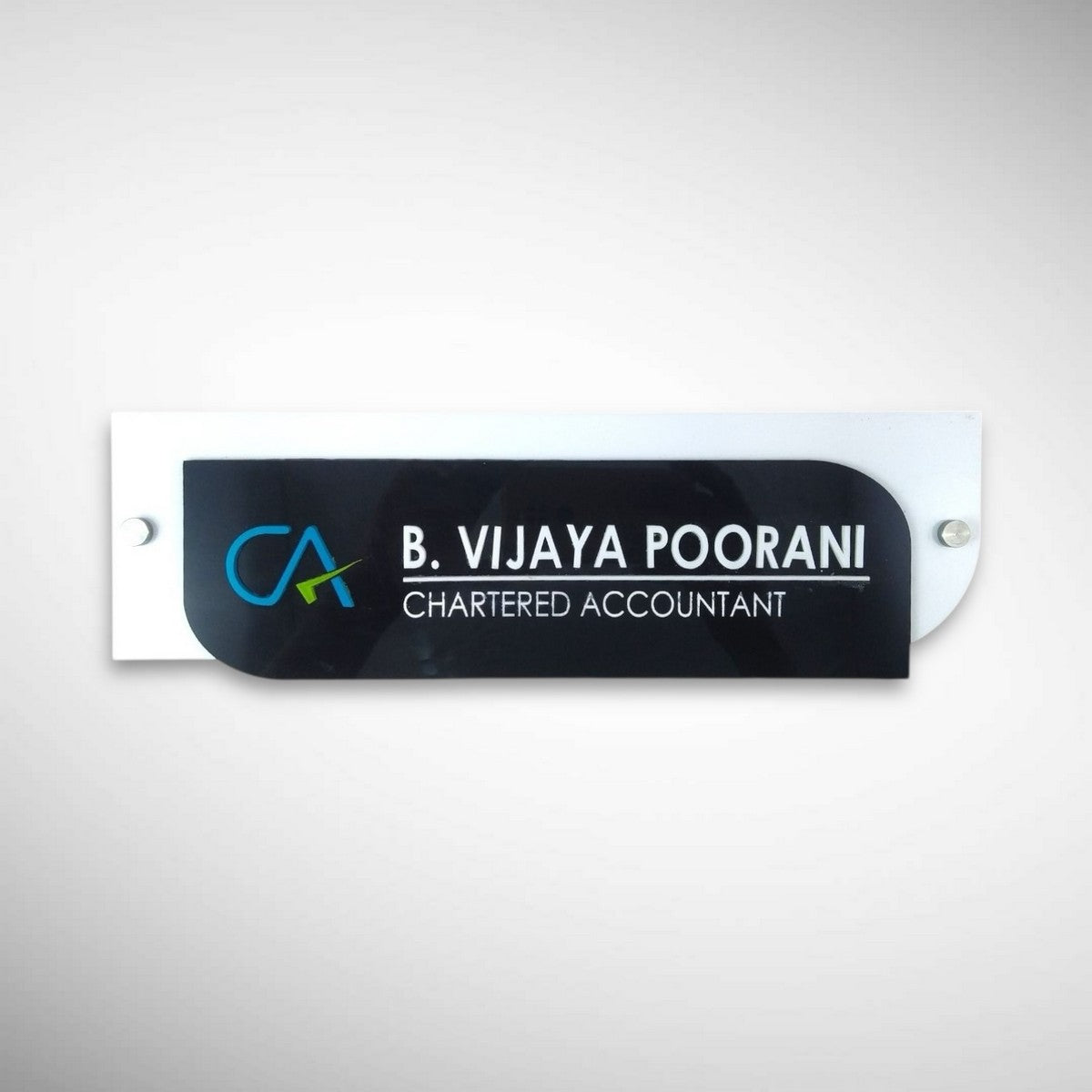Black & White Acrylic Name Plate 