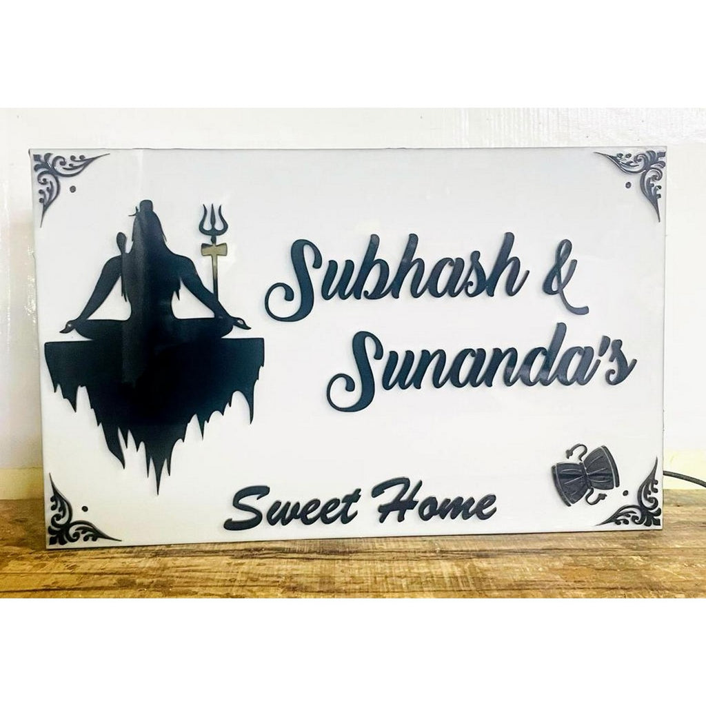 Shivji Acrylic LED Name Plate Design for Home