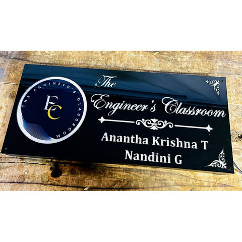 Multicolour Logo Acrylic LED Name Plate