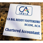 Chartered Accountant Acrylic Personalised Office Wall Name Plate