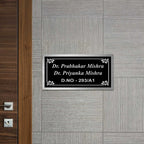 Personalized Black Stainless Steel Metal Name Plate for Home - Harshita Craft