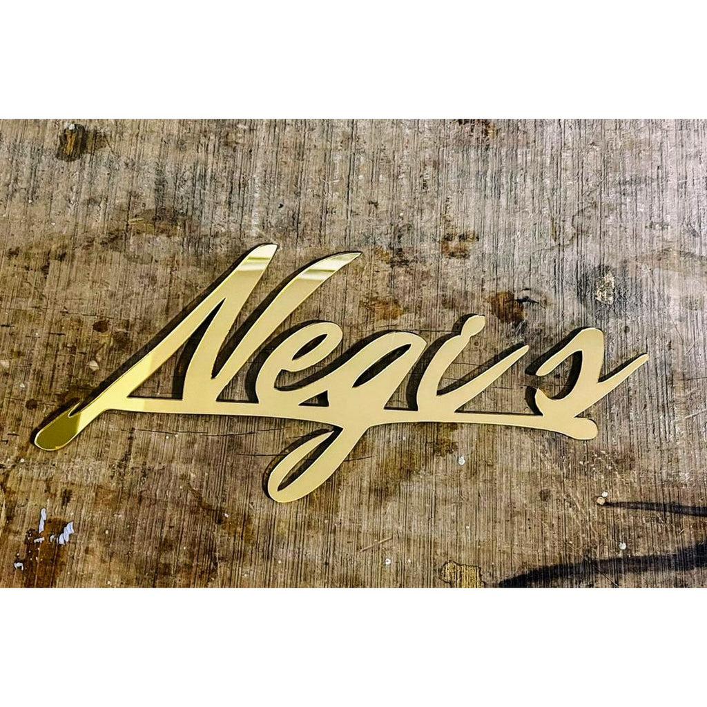Golden Acrylic Name Plate Design 