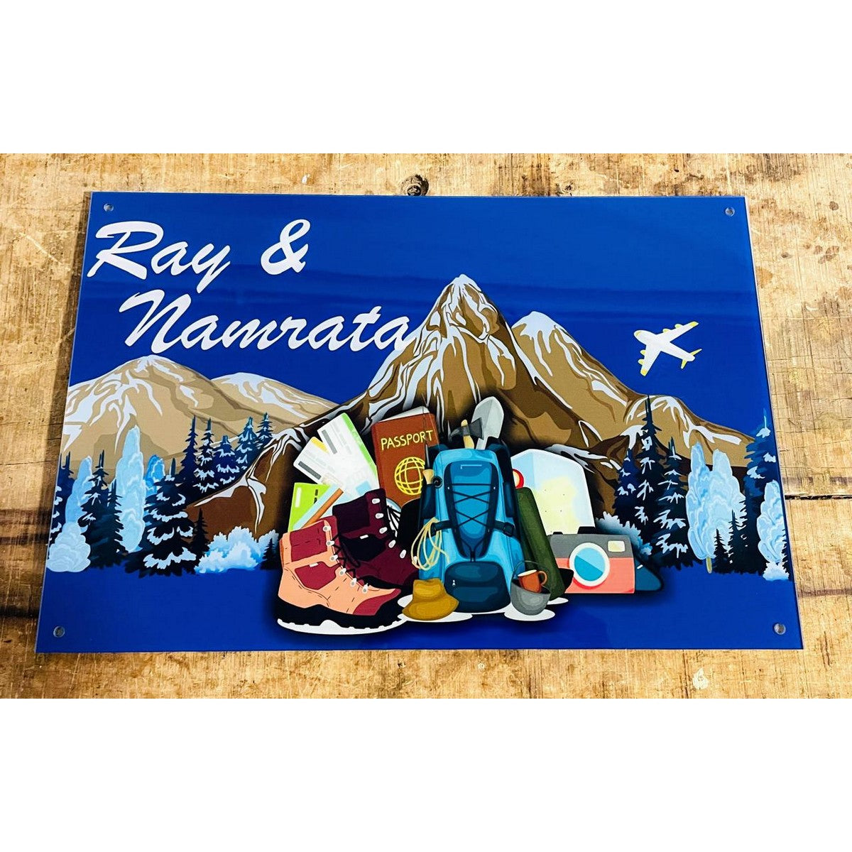 Personalised Acrylic Multicolor Home Name Plate (UV Print) | Custom Acrylic Name Plate for Home - Harshita Craft