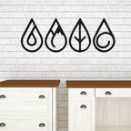 Four Elements Silhouette Metal Wall Art