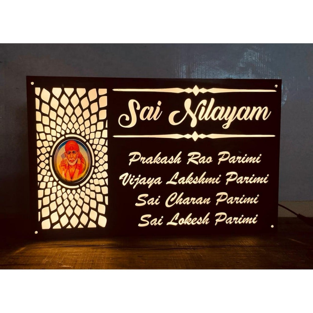 Acrylic LED Name Plate for Home