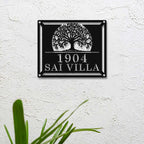 Personalized Tree of Life Metal Name Plate for Home – Laser Cut Steel - Harshita Craft