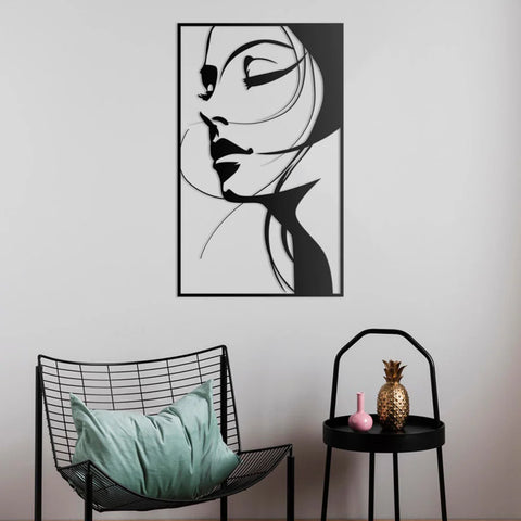 Woman Face Metal Wall Art