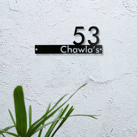 Personalized Waterproof Metal Name Plate for Home – Laser Cut Mild Steel Design