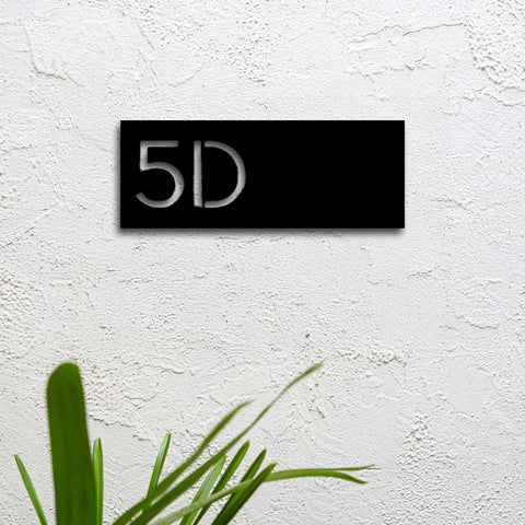 Personalized Laser Cut Minimalist Steel Name Plate for Home Entrance